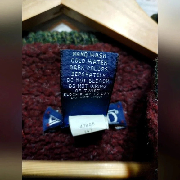 Lands End Jacket Forrest Green Size Small Wool Zip Thick Lined Granola - Picture 6 of 9